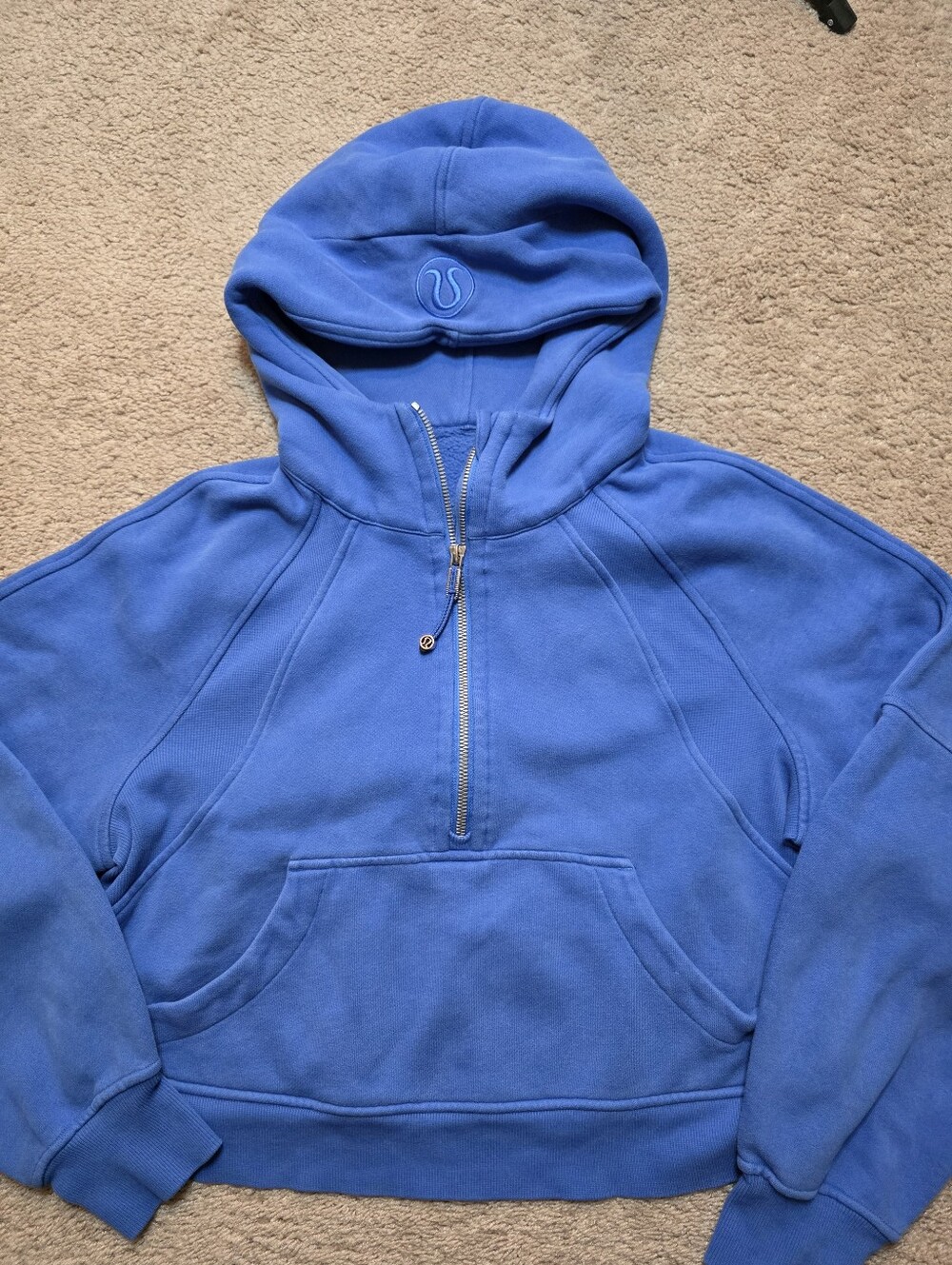 Lululemon Scuba Oversized Half-Zip Hoodie in Pipe Dream Blue RARE XS/S